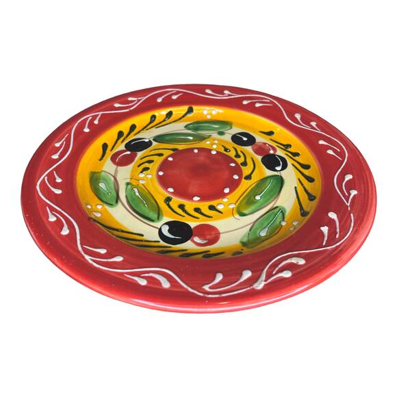 Pier 1 Imports OLIVE PLATE 9" Salad Appetizer Plate Ceramic Eathenware Spain 3D - Picture 4 of 5